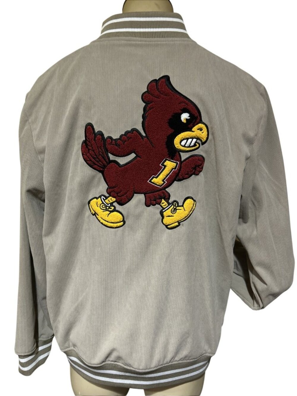 NEW Iowa State Cyclones Varsity Corduroy Full Zip Jacket Cy Mascot Large